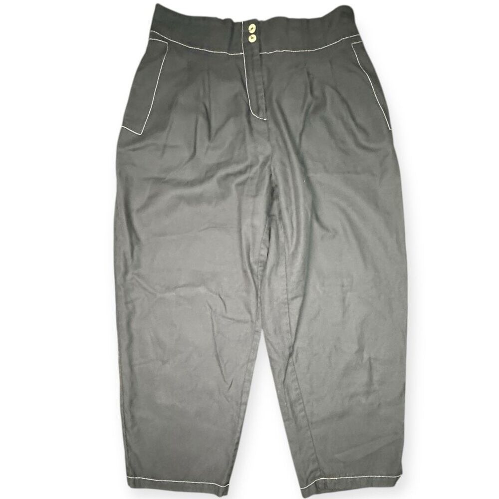 THE KORNER Women’s Charcoal Gray Tencel Cotton Ankle Pants Size 10
